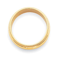 14KY 3mm Milgrain Half Round Band-M030