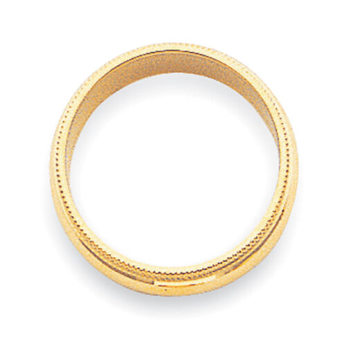 14KY 3mm Milgrain Half Round Band-M030