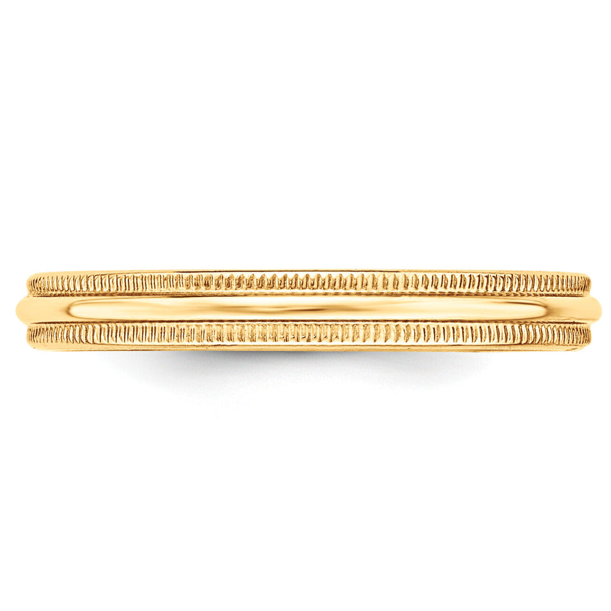 14KY 3mm Milgrain Half Round Band-M030