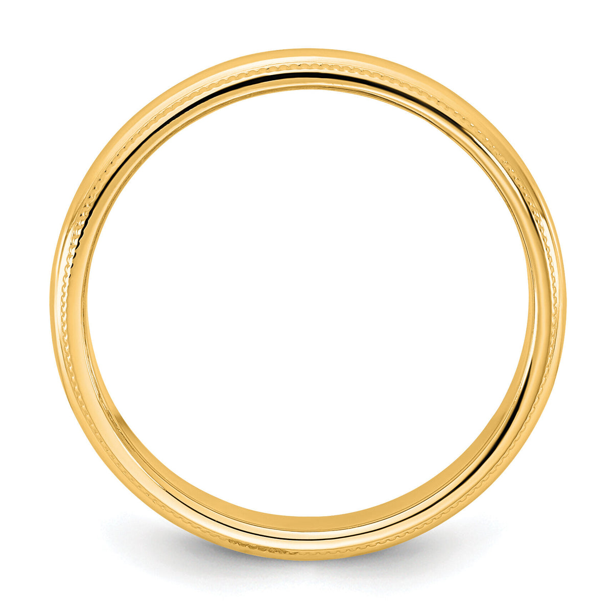 14KY 3.5mm Milgrain Half Round Band-M035