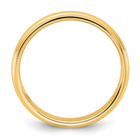 14KY 3.5mm Milgrain Half Round Band-M035