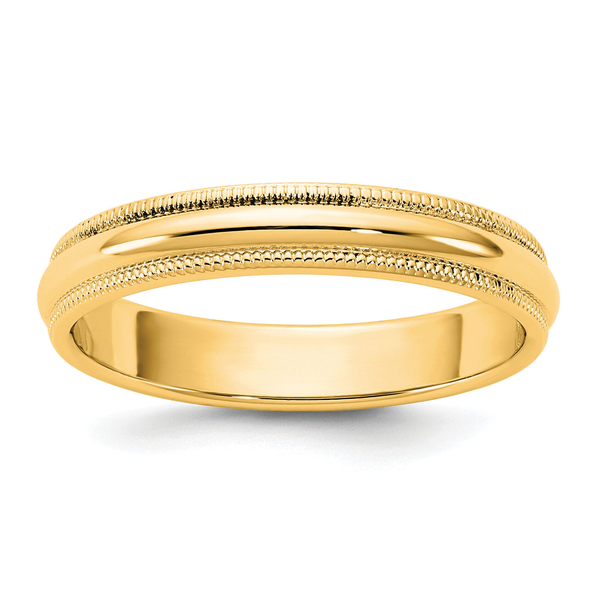 14KY 3.5mm Milgrain Half Round Band-M035