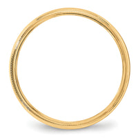14KY 4mm Milgrain Half Round Band-M040