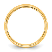14KY 4.5mm Milgrain Half Round Band-M045