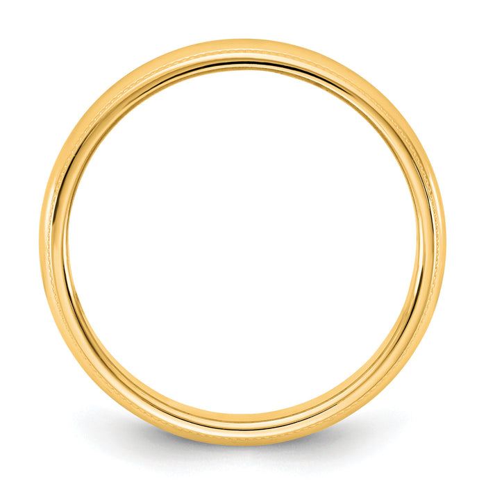 14KY 4.5mm Milgrain Half Round Band-M045
