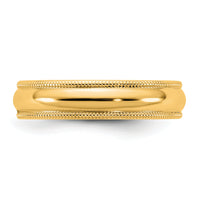14KY 4.5mm Milgrain Half Round Band-M045