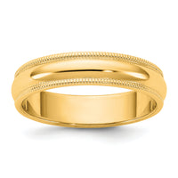 14KY 4.5mm Milgrain Half Round Band-M045