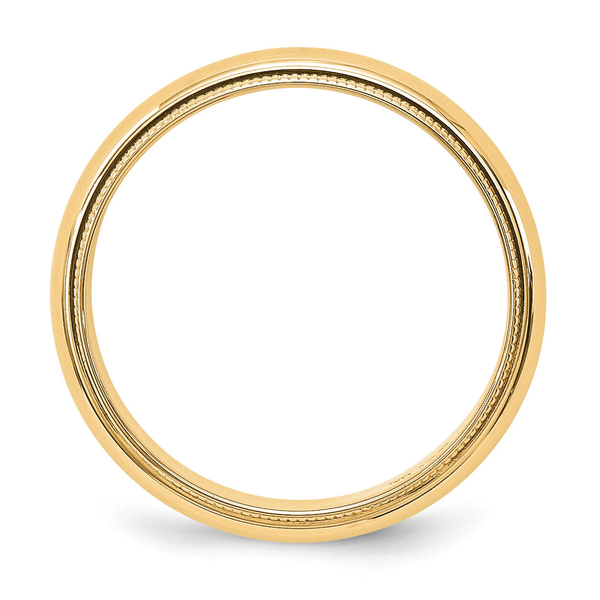 14KY 5mm Milgrain Half Round Band-M050