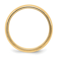 14KY 5mm Milgrain Half Round Band-M050