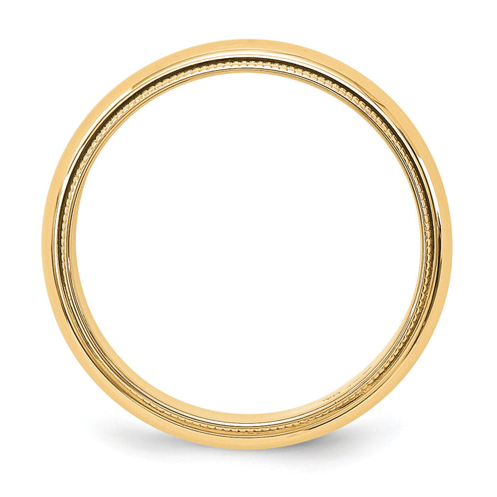 14KY 5mm Milgrain Half Round Band-M050