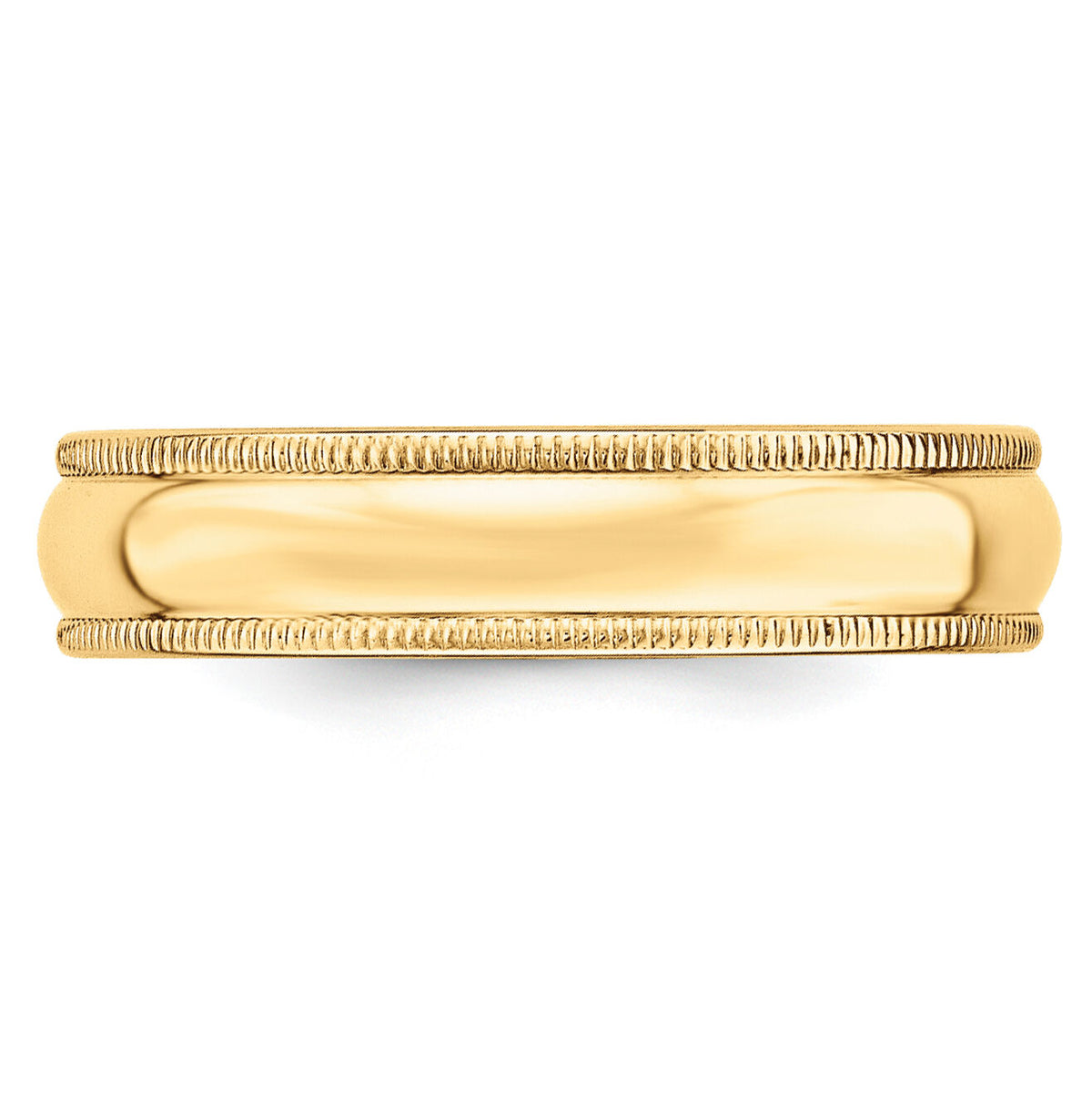 14KY 5mm Milgrain Half Round Band-M050
