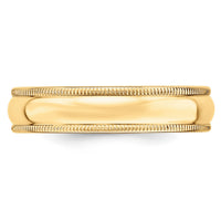 14KY 5mm Milgrain Half Round Band-M050
