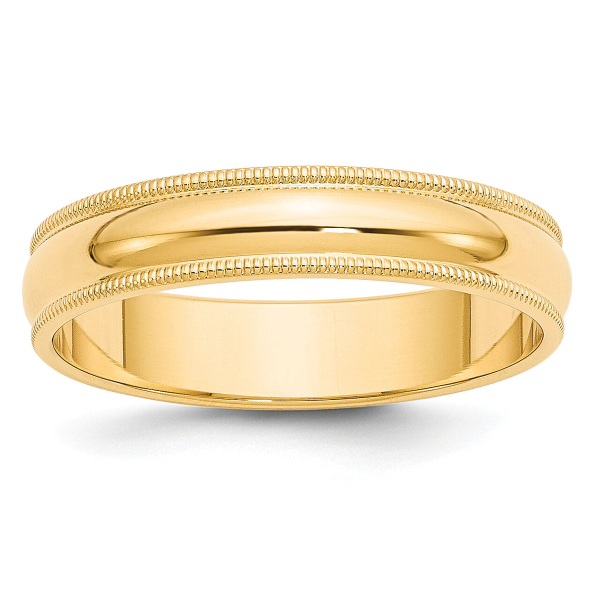 14KY 5mm Milgrain Half Round Band-M050