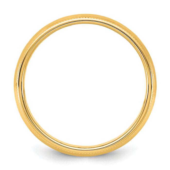 14KY 5.5mm Milgrain Half Round Band-M055