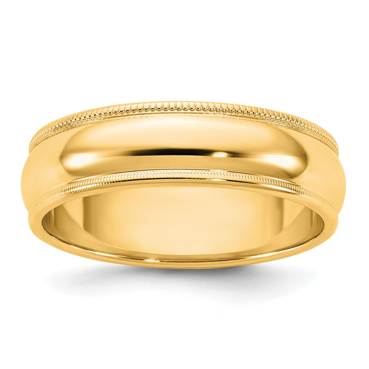 14KY 5.5mm Milgrain Half Round Band-M055