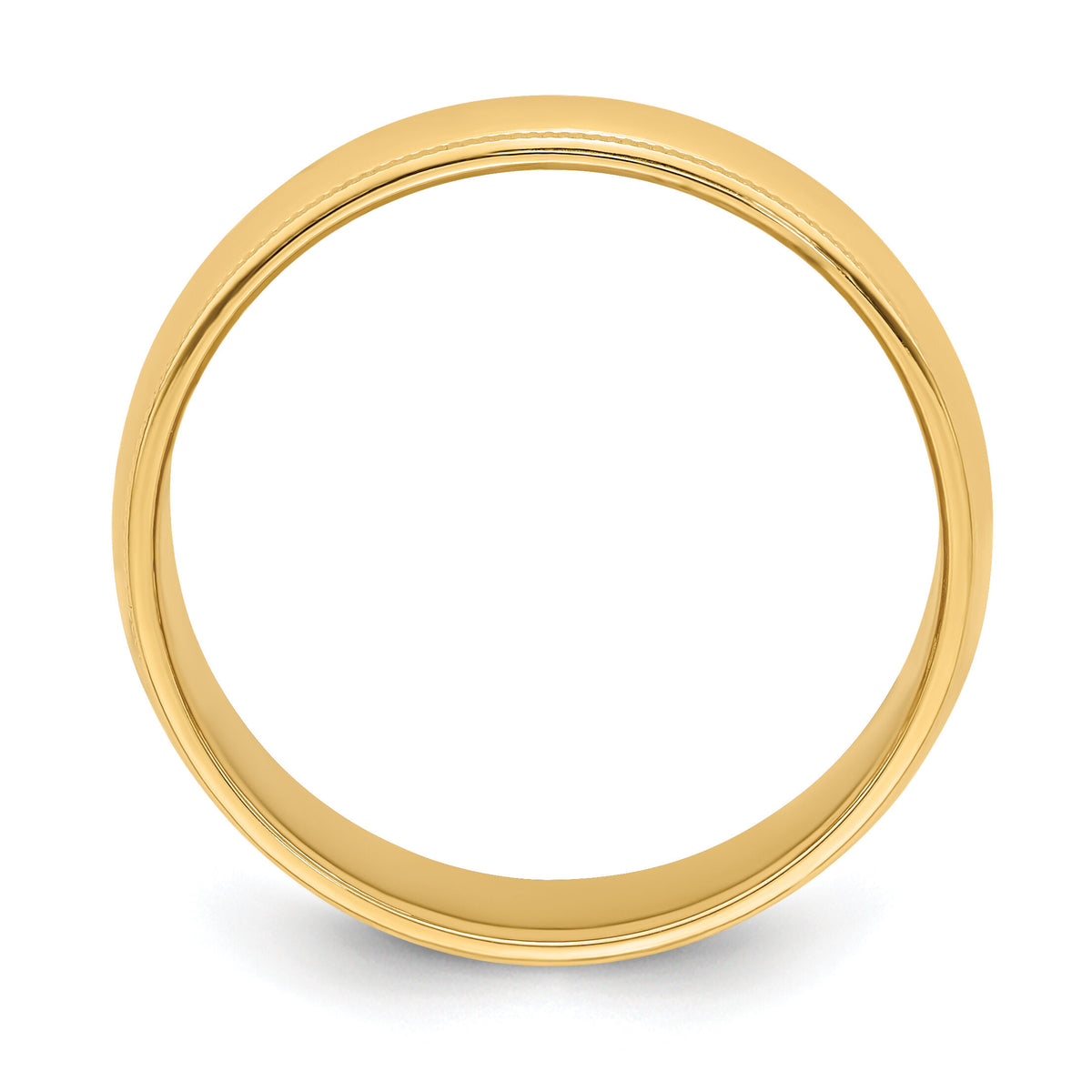 14KY 6mm Milgrain Half Round Band-M060