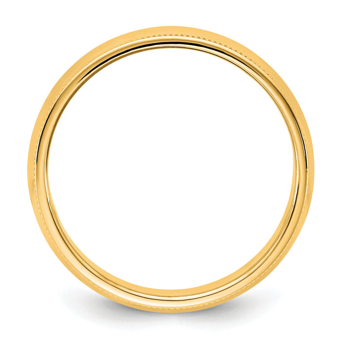14KY 6.5mm Milgrain Half Round Band-M065