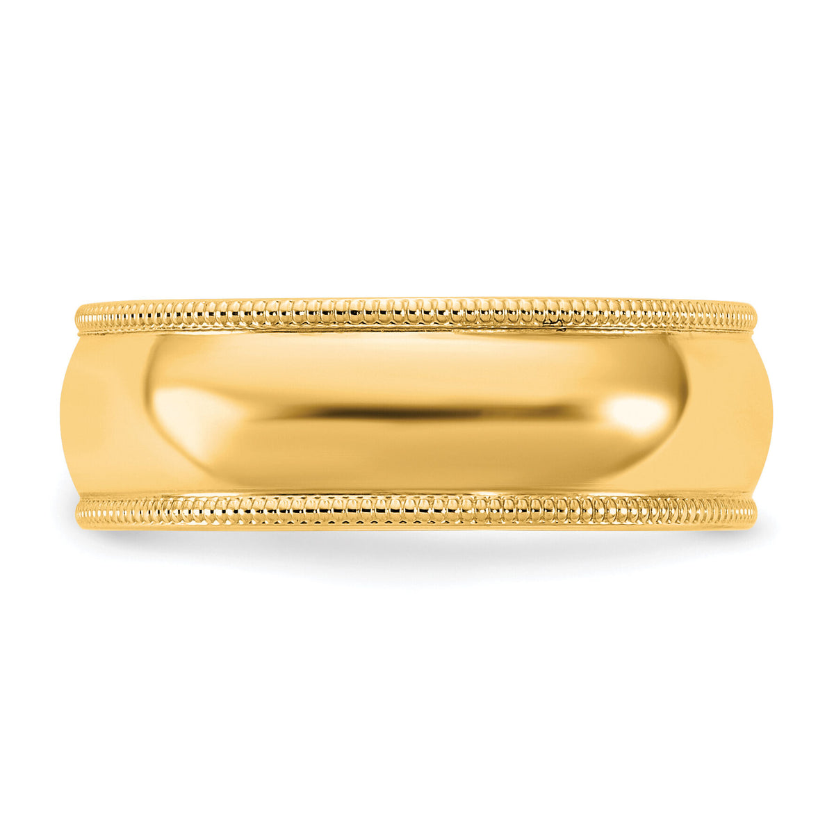 14KY 6.5mm Milgrain Half Round Band-M065