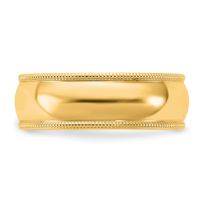 14KY 6.5mm Milgrain Half Round Band-M065