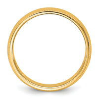 14KY 7mm Milgrain Half Round Band-M070