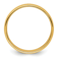 14KY 8mm Milgrain Half Round Band-M080