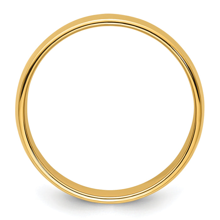 14KY 8mm Milgrain Half Round Band-M080
