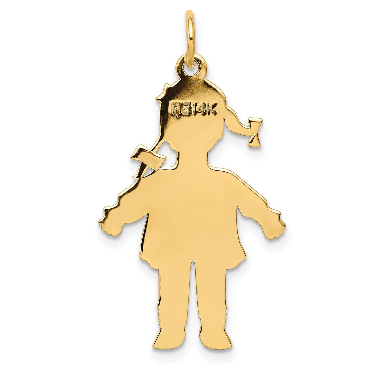 14k Plain Polished Large Girl Charm-M116