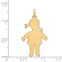 14k Plain Polished Large Girl Charm-M116