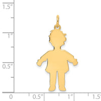 14k Plain Polished Large Boy Charm-M117