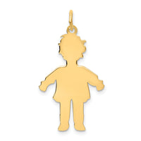 14k Plain Polished Large Boy Charm-M117