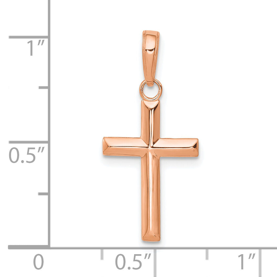 14K Rose Gold Small Cross Pendant-M1322R