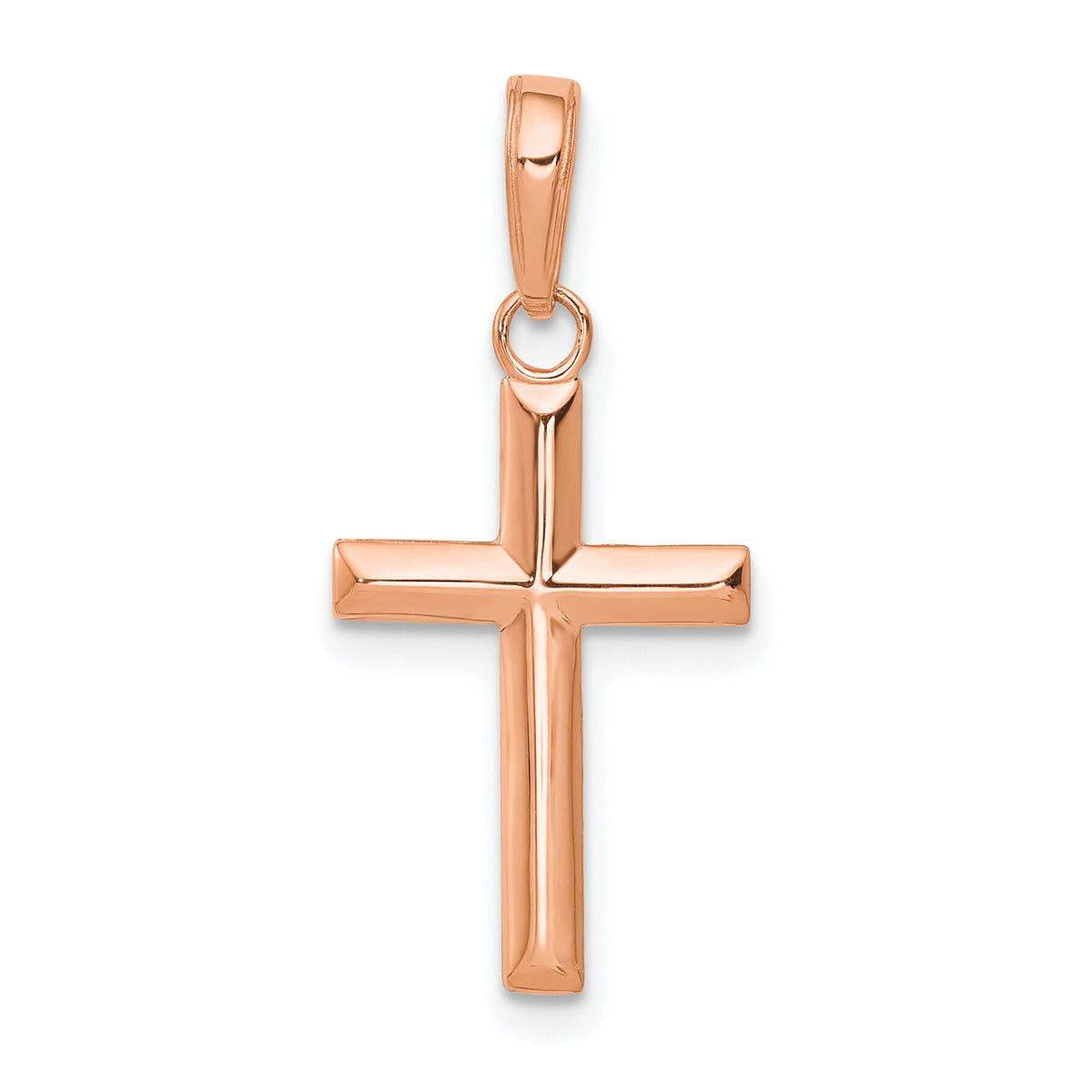 14K Rose Gold Small Cross Pendant-M1322R