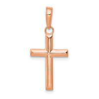14K Rose Gold Small Cross Pendant-M1322R