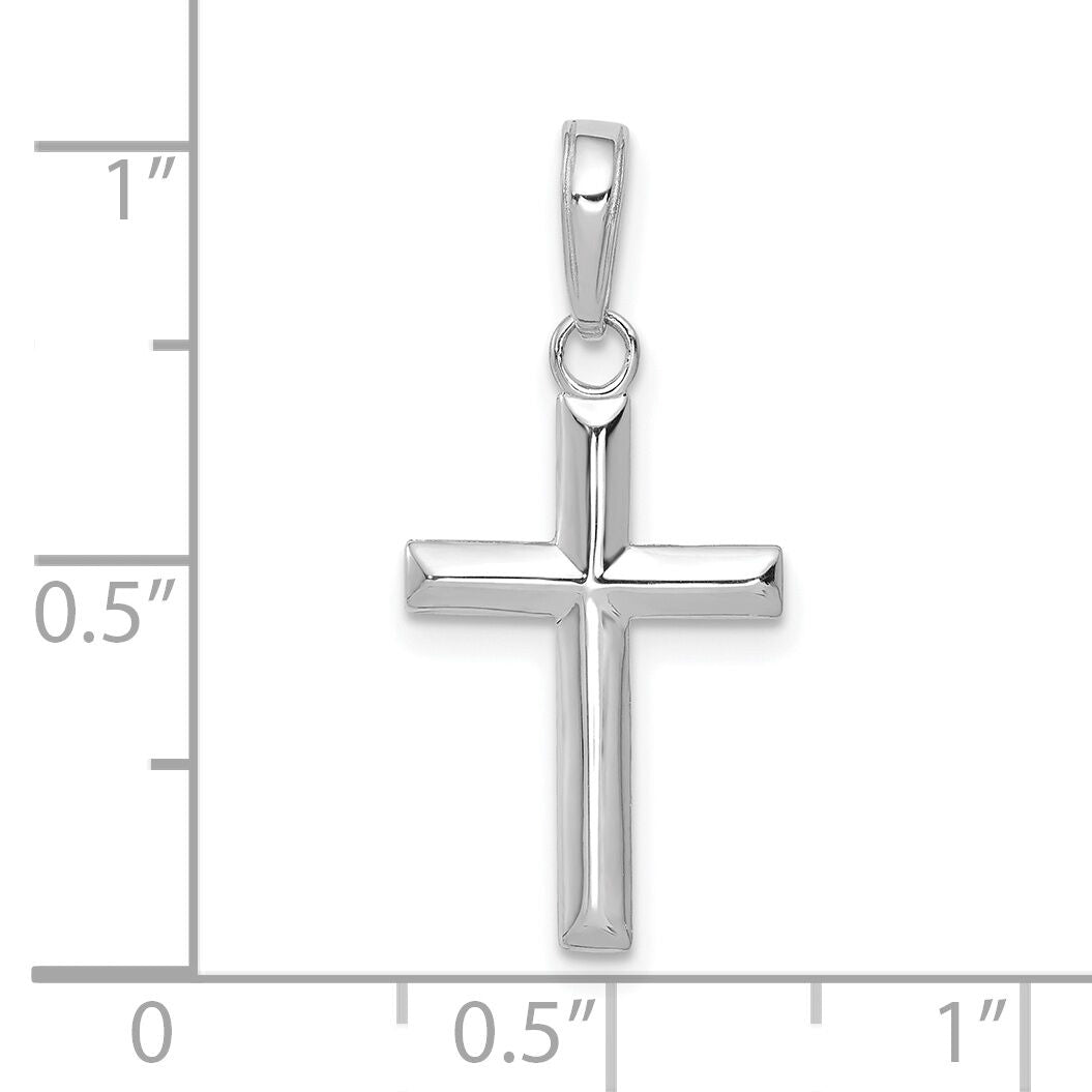 14K White Gold Small Cross Pendant-M1322W