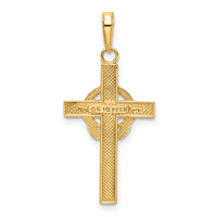 14k Green Enameled Claddagh Cross Pendant-M1338EG
