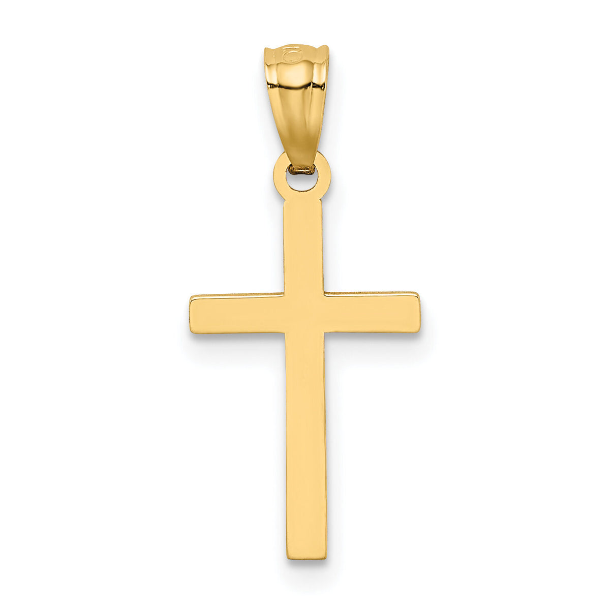 14K Satin Diamond-Cut Cross Pendant-M1344