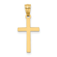 14K Satin Diamond-Cut Cross Pendant-M1344