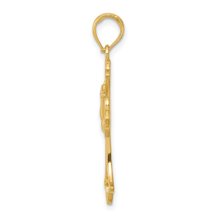 14k Dove Cross Pendant-M1382
