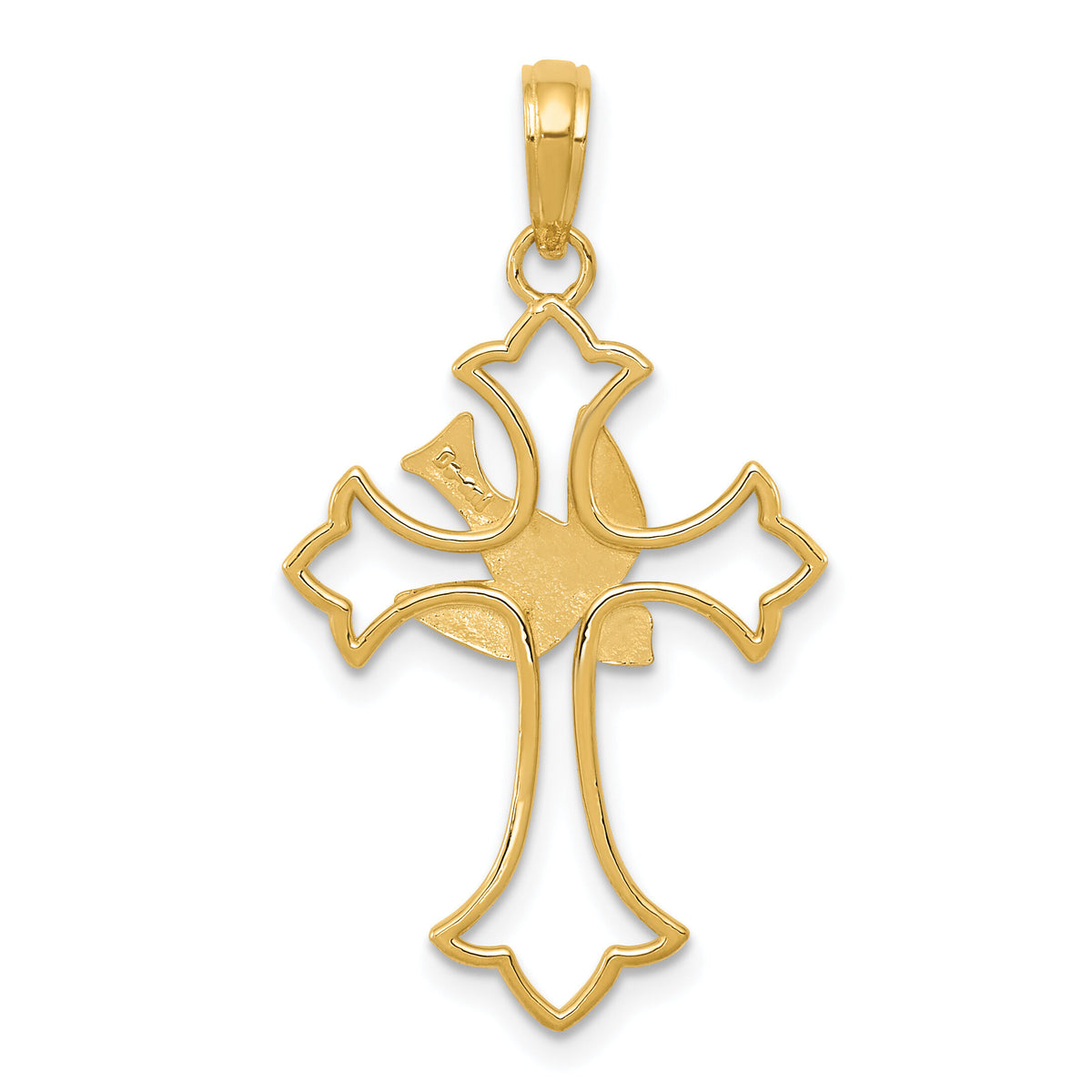 14k Dove Cross Pendant-M1382
