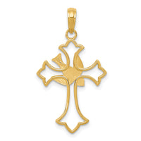 14k Dove Cross Pendant-M1382