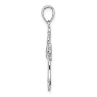 14K White Gold Polished Cross w/ Dove Charm-M1382W