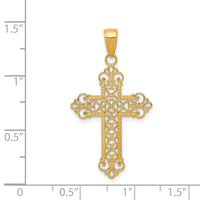 14k Fleur De Lis Cross Charm-M1386