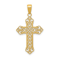 14k Fleur De Lis Cross Charm-M1386