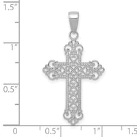14K White Gold Fleur De Lis Cross Charm-M1386W