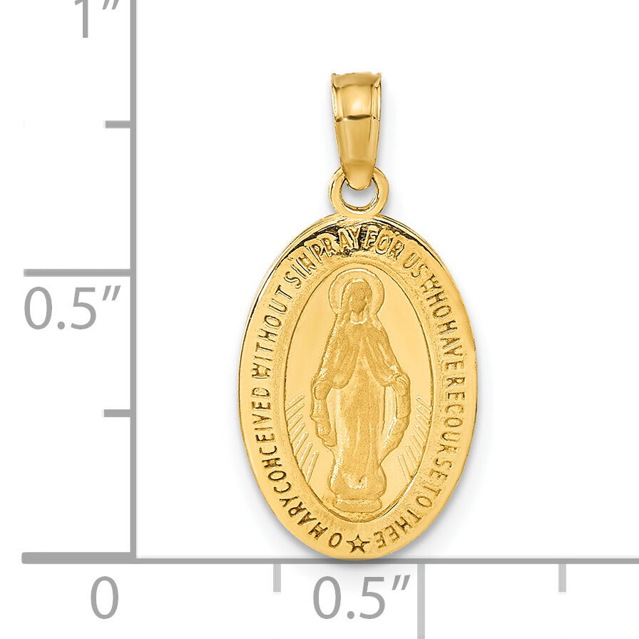 14k Miraculous Medal Pendant-M1431