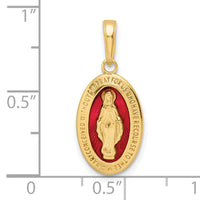 14k Red Enameled Miraculous Medal Pendant-M1431ER