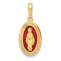 14k Red Enameled Miraculous Medal Pendant-M1431ER