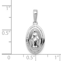 14k White Gold Miraculous Medal Pendant-M1431W