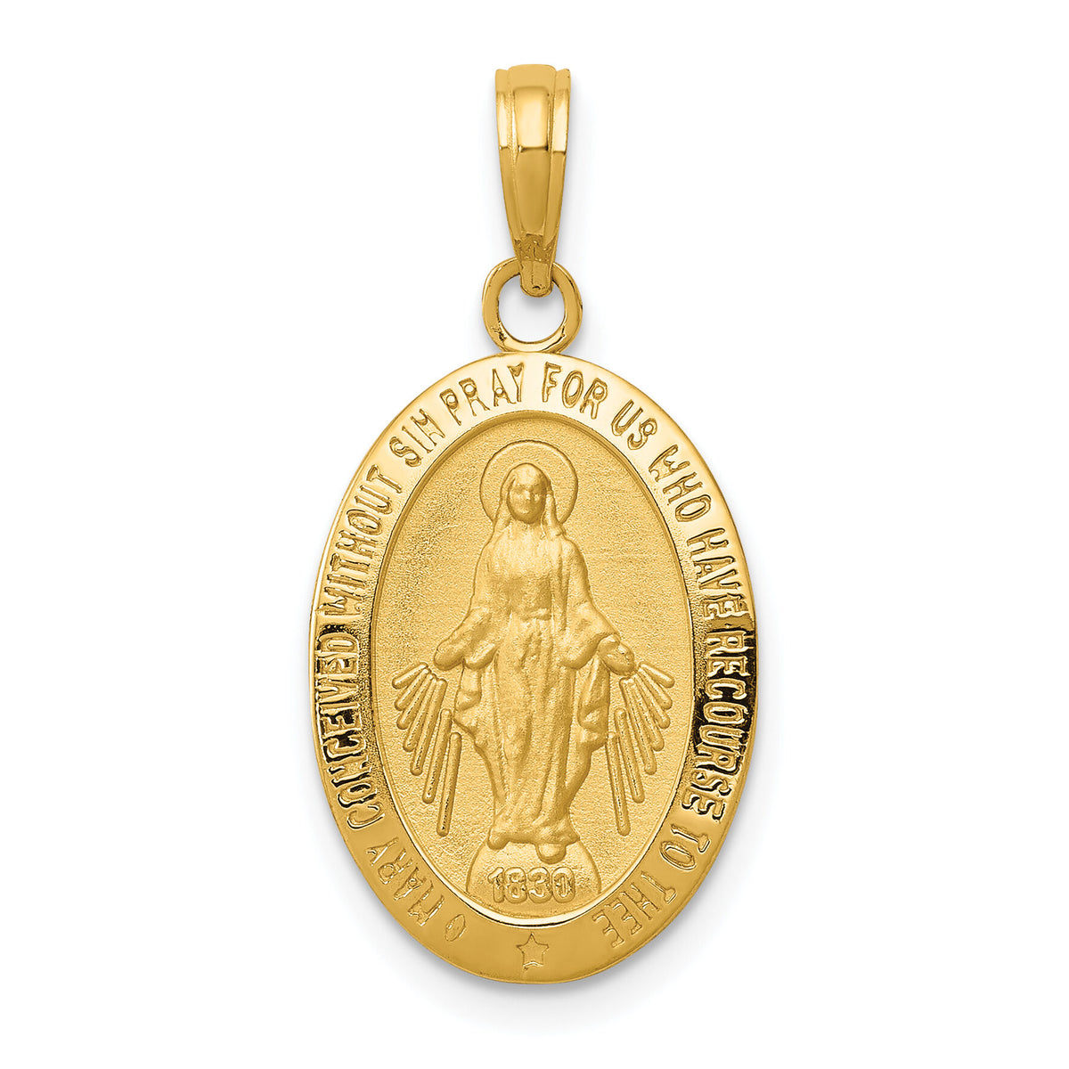 14k Miraculous Medal Pendant-M1432