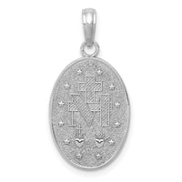 14k White Gold Miraculous Medal Pendant-M1432W
